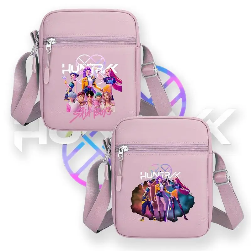 Kpop Demon Hunters Crossbody Bag Women Shoulder Bags Girls Square Bag Mobile Phone Storage Bags Outdoor Anime Printed Handbag