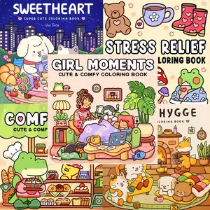 5-Piece Warm-Tone Coloring Book Set, Soft Floral & Cozy Cottage Patterns, Ideal DIY Pastime, Perfect Gift for Homebodies and Art Lovers, Creative Coloring