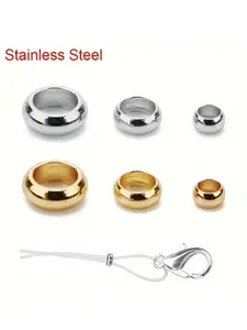 100 pieces of 2.5mm x 3mm 304L stainless steel end compression beads, circular partition stop beads, for bracelet and necklace accessories.