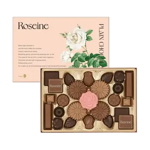 Mary's Roseine Chocolate Gift Box 25pcs 110g - 58% Cacao Milk Strawberry Dark Nut Flavors - Premium Japanese Chocolate Assortment for Valentine's Day, Anniversaries, Gifts