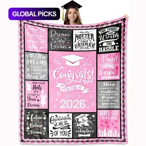 2026 Graduation Gift for Her, Graduation Gifts for Girls/Women Graduating from University, High School, Master's/Doctoral, Soft, Comfortable, Inspirational Blanket for Home, Office, Travel & Camping Use, #GLOBAL PICKS