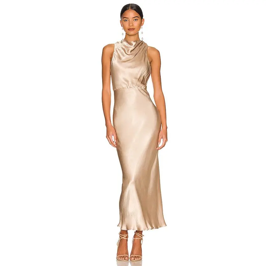 Shona Joy La Lune High Neck Midi Dress in Gold - TikTok Shop