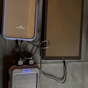 10000 mAh Portable Solar Power Bank, Solar Powered Charger with Dual LED Flashlights, Power Bank for Travel, Camping, Travel Gadgets #TOP PICKS