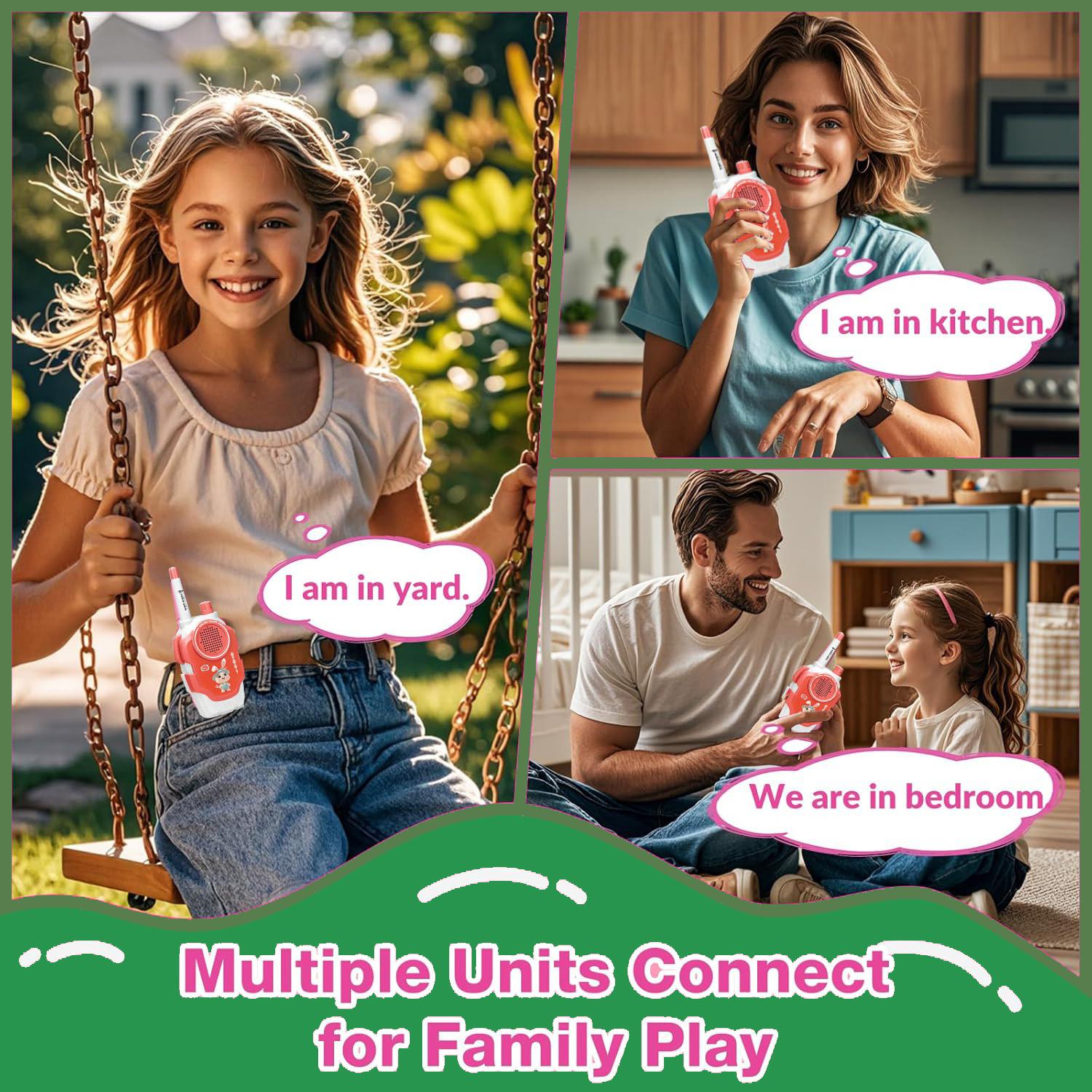 Toy suitable for girls and boys aged 3–12; children’s walkie-talkies, 2-pack, 1640.42 ft (approx. 500 m) long-range two-way communication; handheld educational toy for kids; electronic outdoor toy; ideal for camping and hiking outdoors; Christmas and grad