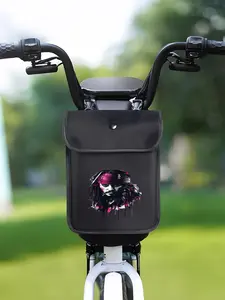 Pirate Jack Sparrow print handlebar bag, easy to install, multi-functional storage bag, perfect for outdoor enthusiasts.