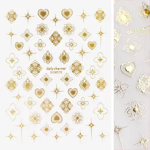 Chic Nail Art Sticker / Henna Motif / Metallic Gold