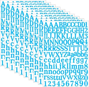 Letter Stickers  Sheets Alphabet Stickers in Vinyl SelfAdhesive Number Alphabet Sticker, Mailbox Numbers Labels DIY Crafts Art Making,Sign,Classroom Decor,Notebook,Cars,Door(Light Blue)