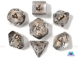 Good Doggo | Tan & Brown Doge Dog Charms Inside | Clear Resin Dice Set (7)