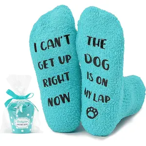 Babycop Funny Gifts for Mom, Dog Mom Gifts for Women, Fuzzy Dog Socks, Christmas Stockings Stuffers