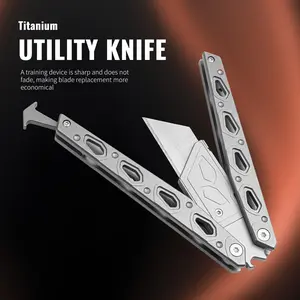 TGZUO titanium alloy Butterfly Trainer，Removable blade，Manual cutting tool，Bottle Opener，Outdoor folding knife，Novice Trainer，EDC tool