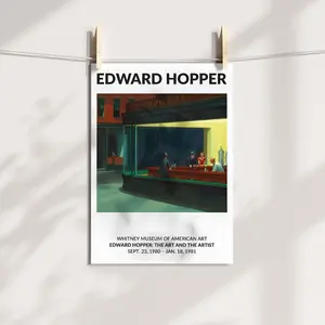 PIKPAKA pretty art h-hopper e-edward Painting Calligraphy Waterproof & Scratch-Resistant Canvas Art - Premium Oil Painting Style Wall Decor for Living Room, Bedroom, Kitchen & Café, Perfect Holiday & Party Gift