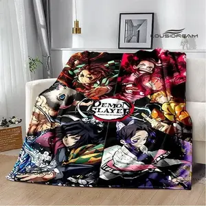 Demon Slayer Printed Blanket Ultra Soft Warm Cozy Flannel Throw Blanket For Kids Teens Sofa Bedroom Living Room Decor Picnic Travel Camping Gift Aesthetic Cozy Vibes Birthday Christmas Halloween For Fans Boys Her Him