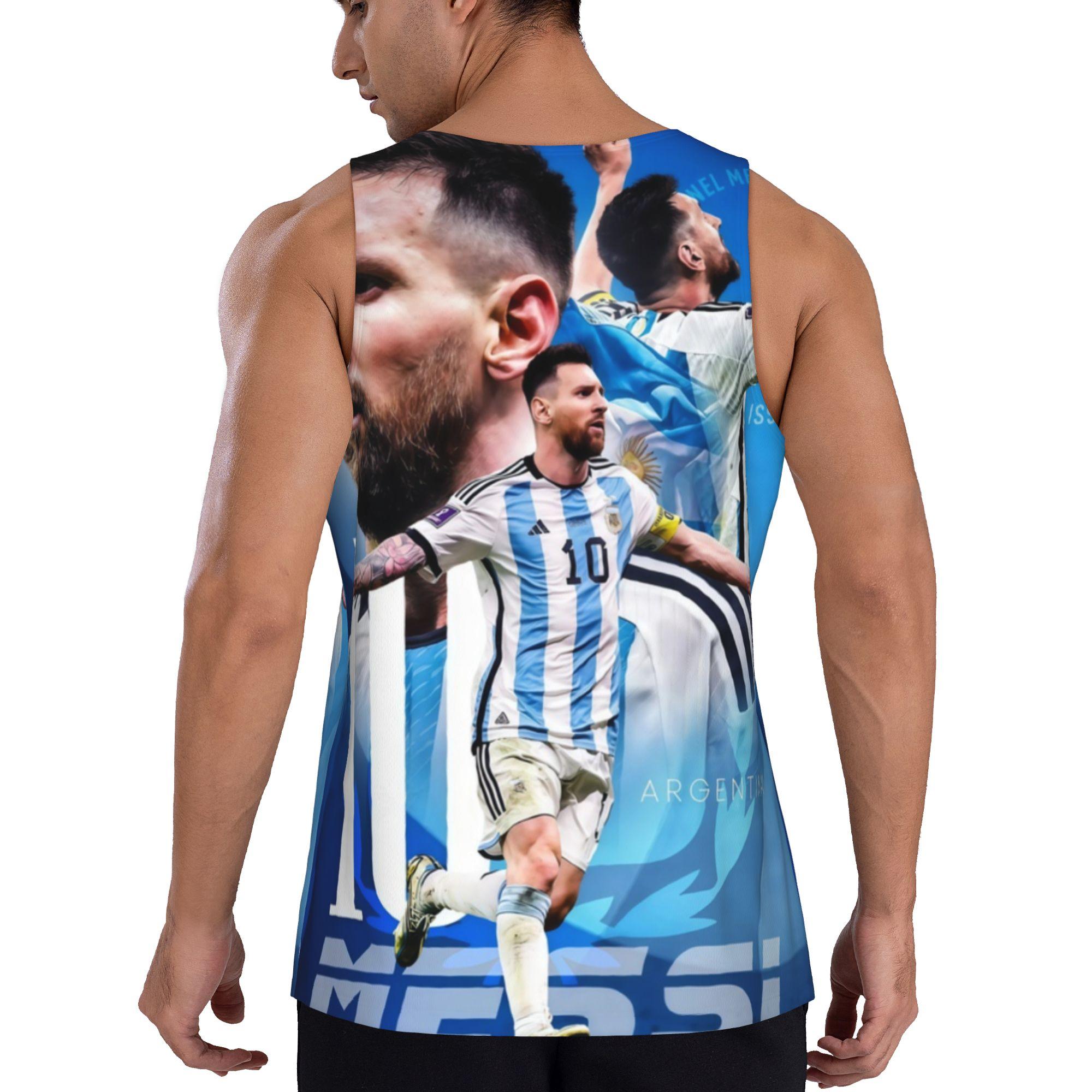 Lionel Messi Argentina World Cup Champion Aesthetic Tank Top Celebrating Casual Sleeveless Shirt Summer leisure breathable sports