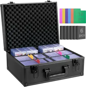 Trading Card Storage Box, 3" x 4" 35PT Top Loader Case with Dividers, Holds 610+ Top Loaders & 140+ Magnetic Card Holders for Sports Cards