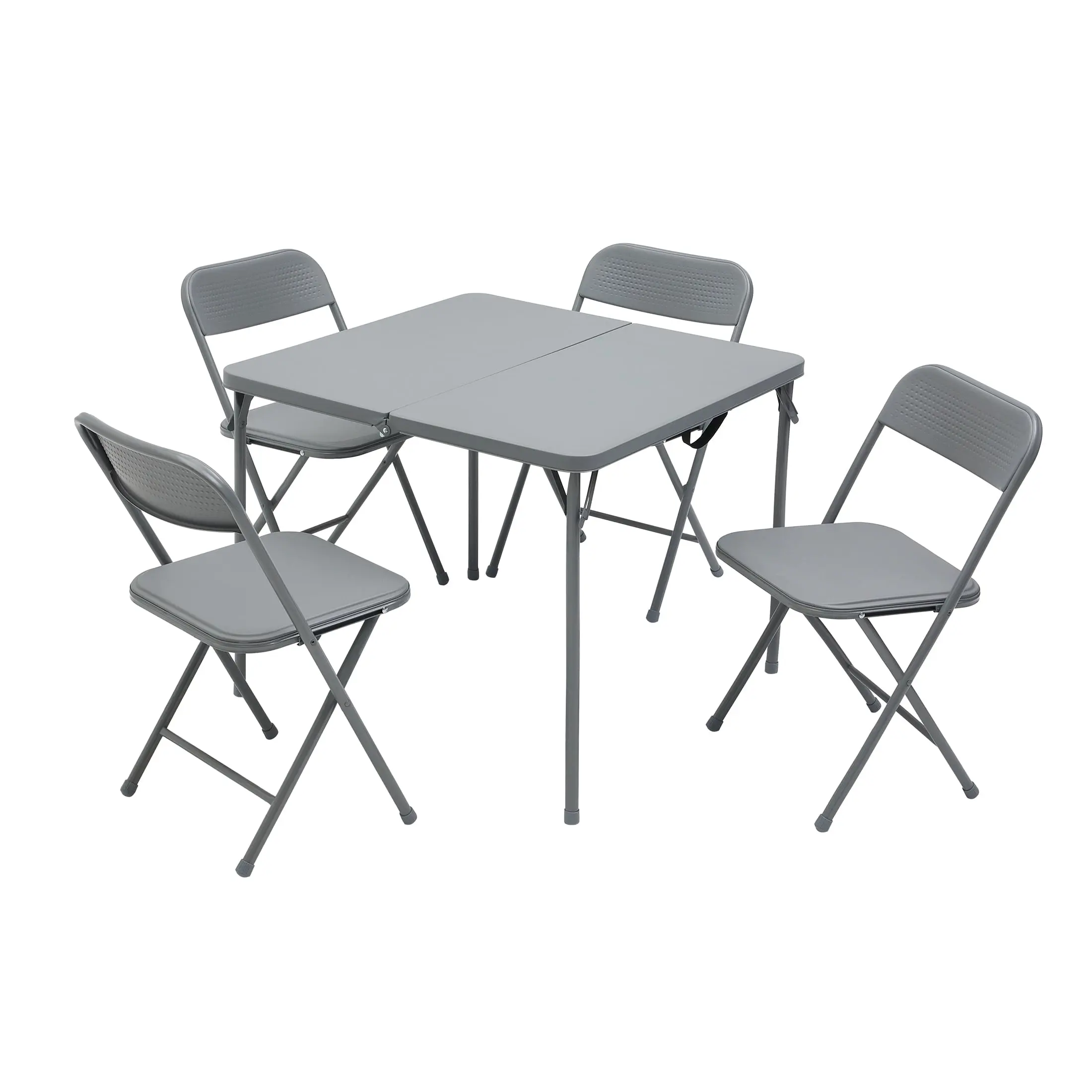 Mainstays 5 Piece Resin Card Folding Table and Four Folding Chairs Set, Black