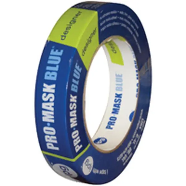 PMD24 Promask Blue Masking Tape, 0.94x60yd Crepe Back Adhesive Tape for Wall Masking, Metal/Glass, Single Roll Hardware Project Tool
