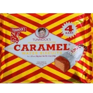 Tunnock's Caramel Wafer Biscuits 4 Pack Chocolate Covered Crispy Layers Smooth Caramel Bars Perfect Sweet Treat