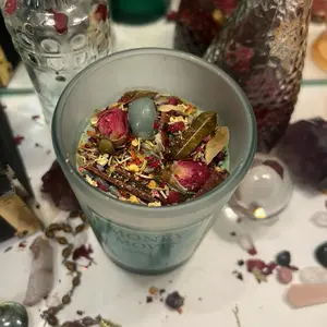 Money Moves Manifestation Candle Handcrafted with Abundance Herbs & Money Drawing Oils for Financial Manifestation and Career Breakthroughs Crystals Light Ornaments Decor