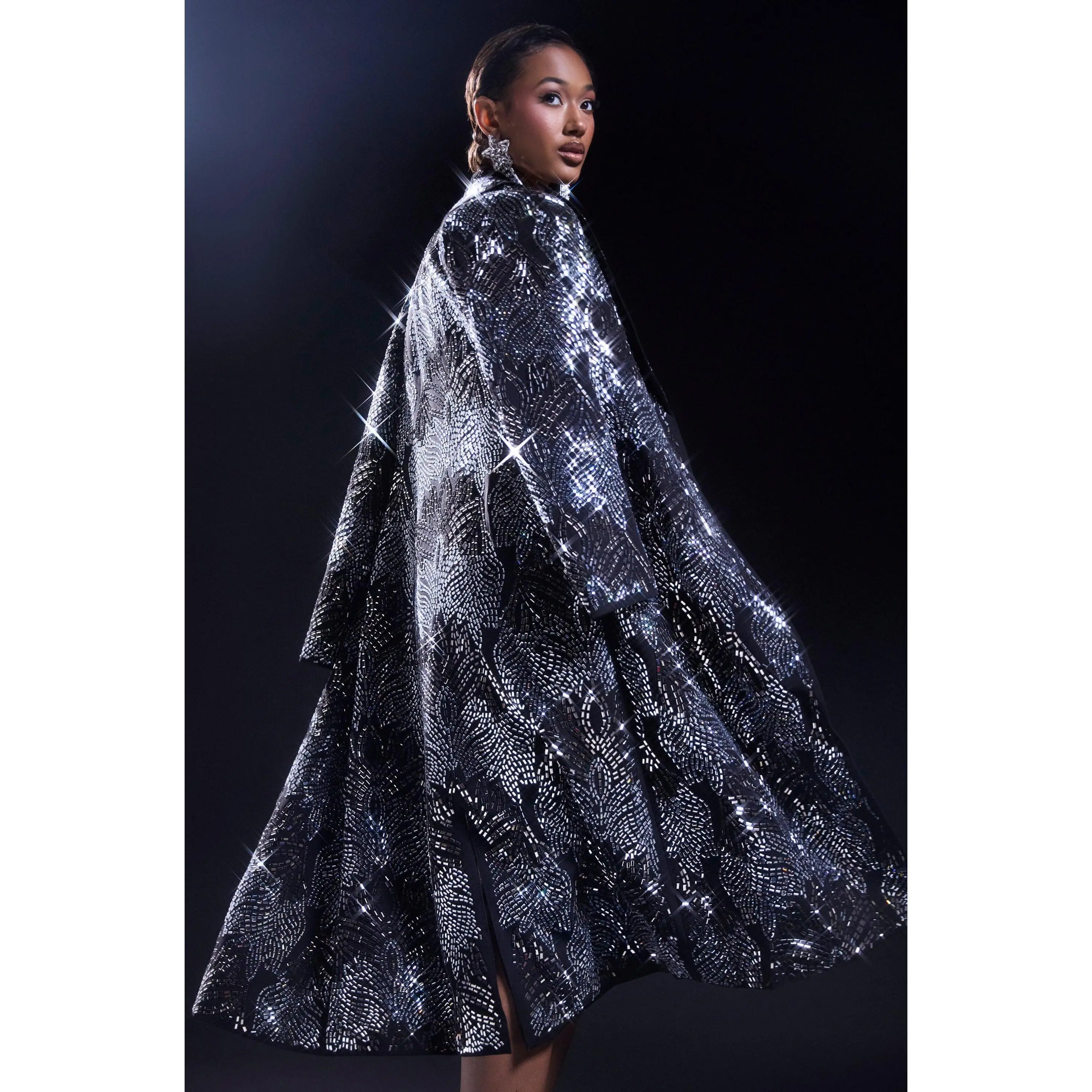 SHE IS THE MOMENT RHINESTONE TRENCH