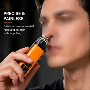 Rechargeable Waterproof Nose and Ear Hair Trimmer for Men and Women Rechargeable Painless Nose Ear Eyebrow Facial Hair Shaver LED Display Dual Edge Blades Clipper Compact Portable IPX7 Safe Distance Trimming Smooth