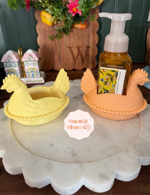 Hen on Nest Soap Holder for Foaming Soap Cottagecore Farmhouse Decor
