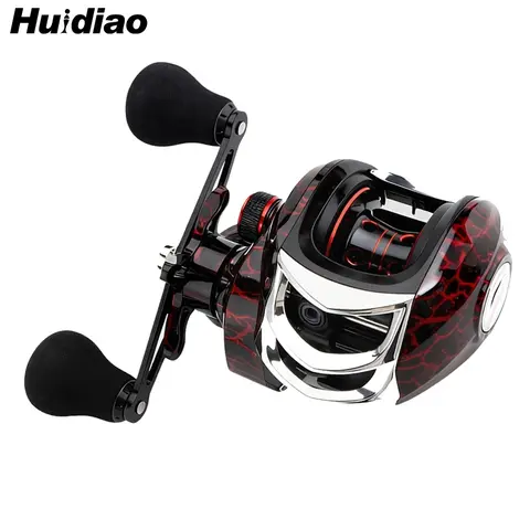 Huidiao Birds-Nest Free Baitcasting Reel 7.2:1 High Speed Ratio 12-Level Magnetic Braking System Low Profile Casting Reel Saltwater Ready Reel Metal Spool/Handle for Freshwater & Saltwater Fishing Gear and Equipment Fishing Stuff