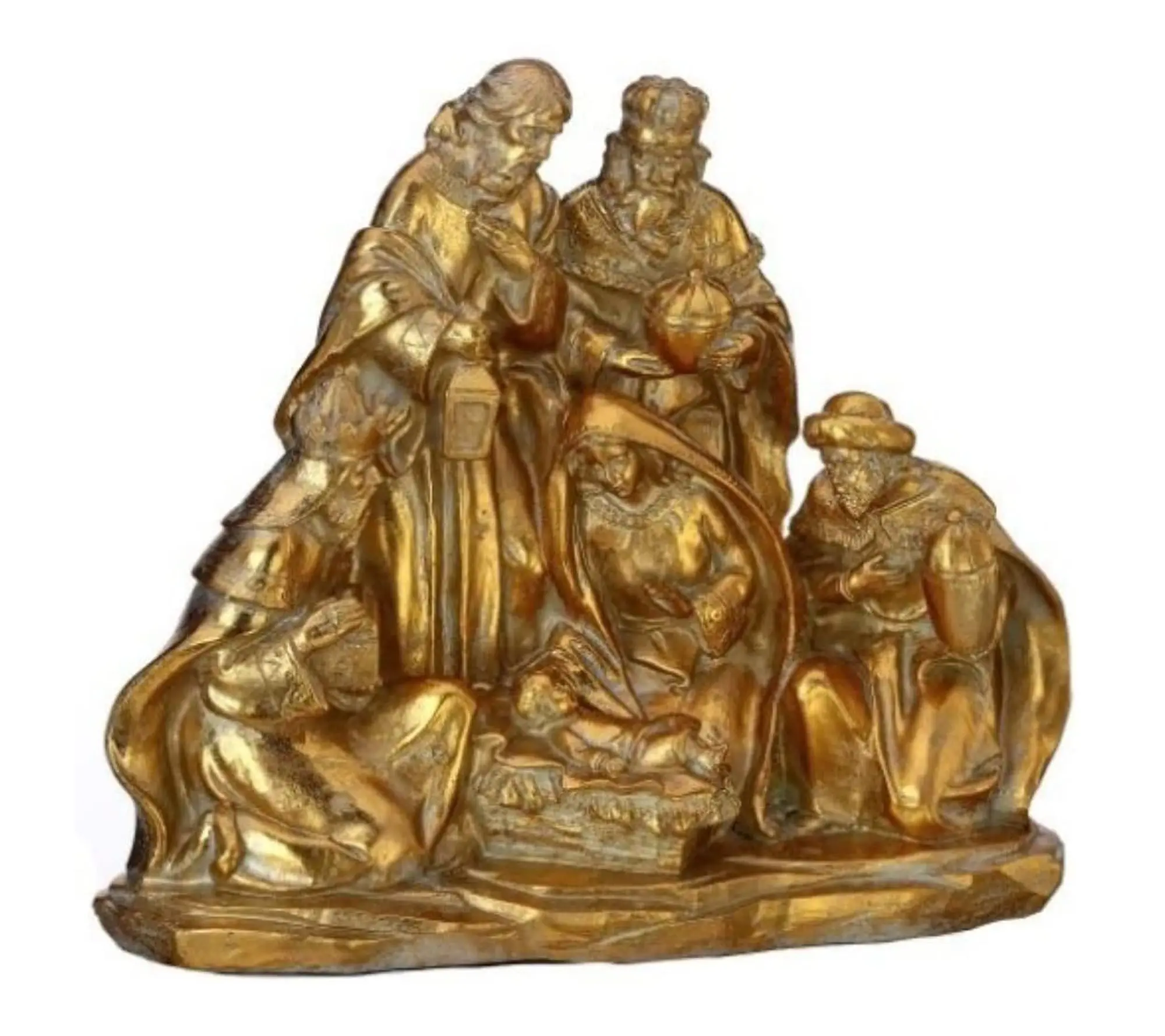 RC Home Decor -8.5" Gold Holy Family Nativity Scene Figurin