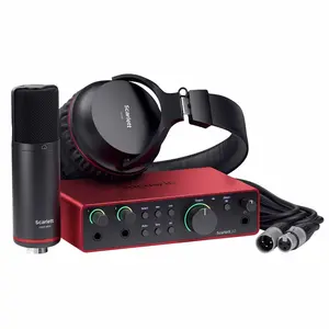 Focusrite Scarlett 2i2 Studio 4th Gen 2-in 2-out USB Audio Interface with Condenser Microphone and Headphones