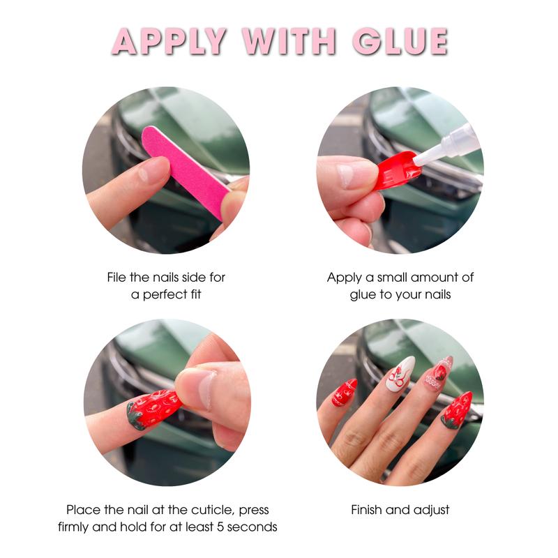 NailKavie Square Tortoise Shell Zebra French Tip Nails Brown Ombre Gold Chrome Border Press On Nails