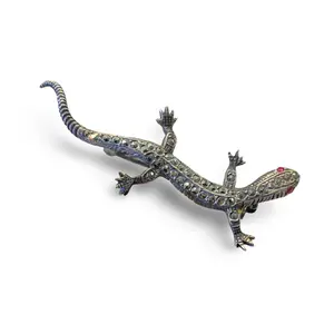 Lizard/Gecko Brooch Marcasite Art Deco Silver Pin/Brooch Vintage