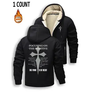 Men's Jacket Thermal Lined Thick Zip Up Hoodie Sherpa Lined Casual Coat
