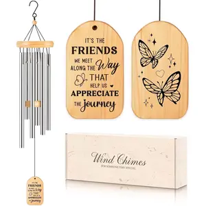 Gifts for  Women, Birthday Gifts for   Women, Friendship Wind Chimes, Valentines Day, Thanksgiving, Christmas Idea for  , Bestie, BFF, 25.5 inches, Butterfly