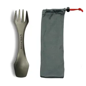 VALTCAN Titanium Spork 3-in-1 Fork Spoon Knife Essential Camping Flatware 24g
