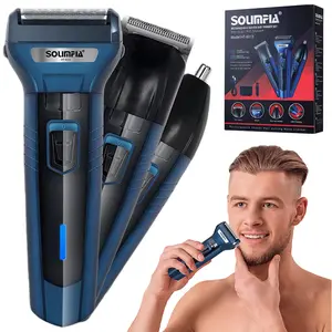Best For Gift - 3IN1 Men's Hair Clipper, Cordless Hair Clipper Set+Trimmer Set, Men's Facial Beauty, Hair Cutting Tools, Home Hair Clipper Set Brush Steel split end trimmer，Cordless Rechargeable Hair Clipper Set