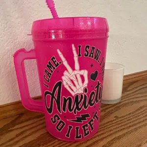 I came I saw I had anxiety I left. 34oz trendy mug Drinkware Insulation Tumbler Lid
