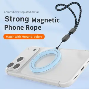Creative Strong Magnetic Ring Phone Lanyard, Adjustable Detachable Durable Wrist Strap for iPhone, Magsafe Smartphone Accessory, Phone Charm
