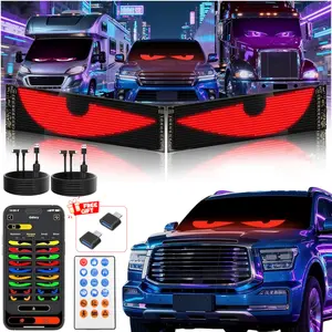 Nfutreon eyes For Car windshield, FathersDayGift, BlackFriday,USB Powered,Programmable, Bluetooth APP Control, Pre-made Animations & Customizable Text LED Sign Universal Fit Car Truck