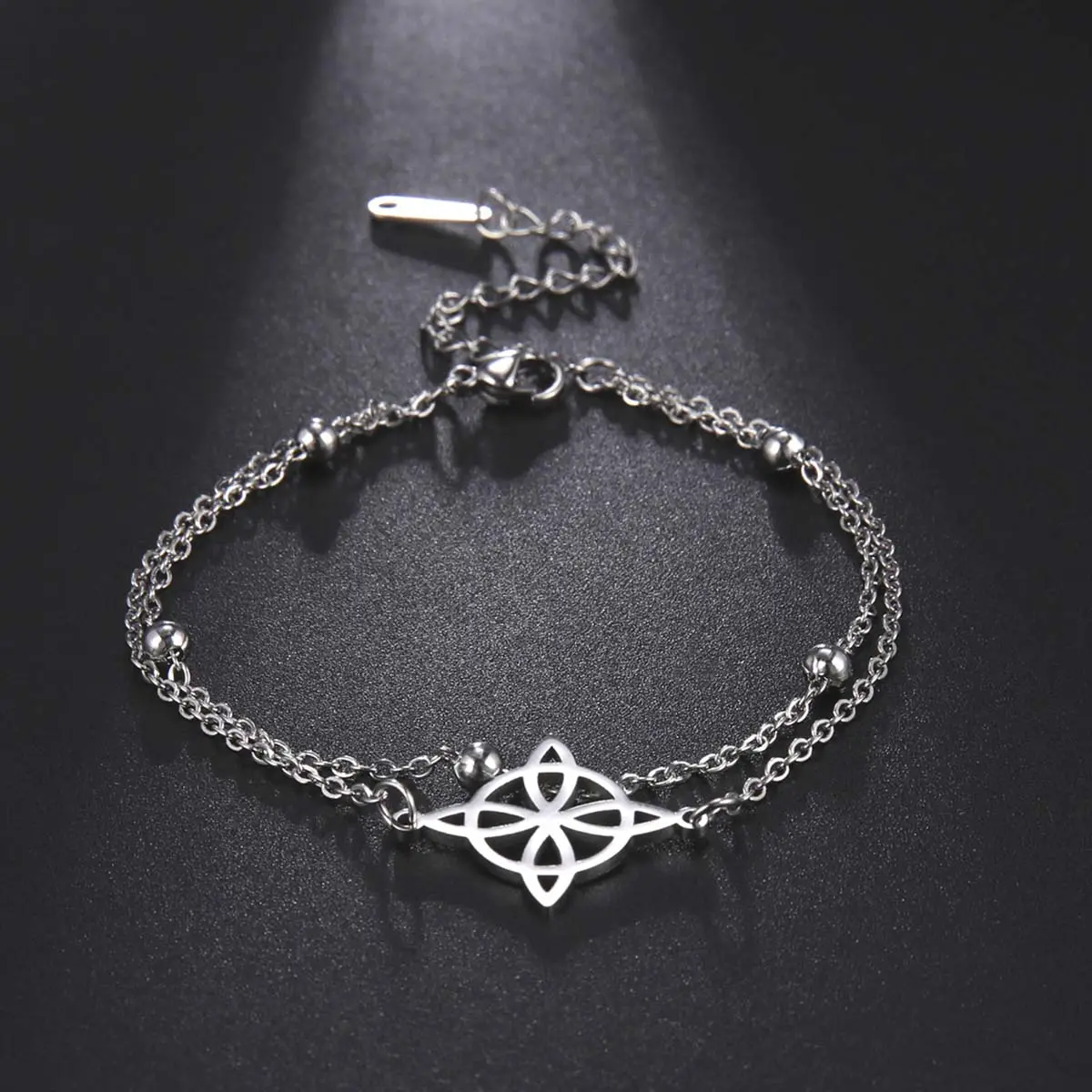 Double-layer cross knot bracelet niche creative versatile simple high-end design bracelet