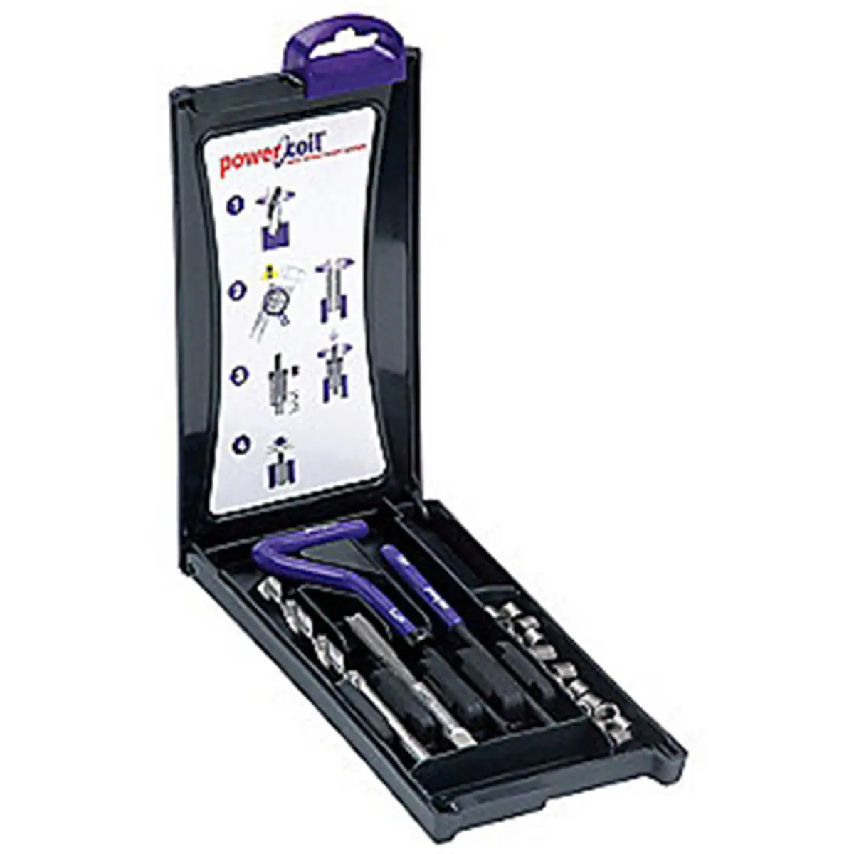 Powercoil 3552-1-4 Stainless Steel Wire Insert Thread Repair Kit, Tap Tool Set with Free Running, Easy Installation, Universal Sizes, Handy Economy Hand Tool