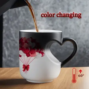 Love in a Cup: Heart-Shaped Ceramic Heat-Sensitive Mug - Perfect for Valentine's Day, Christmas, Mother's Day, Father's Day, and More! Ceramic Mugs (11 oz / 330 ml)