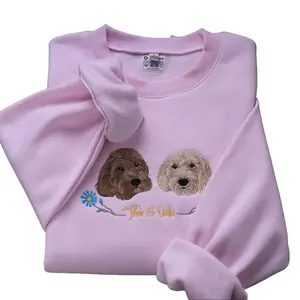 Custom Pet Portrait Embroidered Sweatshirt, Personalized Dog Face Sweater, Pet Lover Gift, Personalized Gift for Dog Mom