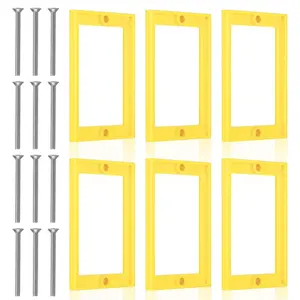 6Pcs 1/4 Inch Single Gang Outlet Box Extender, Seamless Electrical Box Extender with 12Pcs 32mm Screws for Electrical Outlet Switches Electric Box Extenders(Yellow)