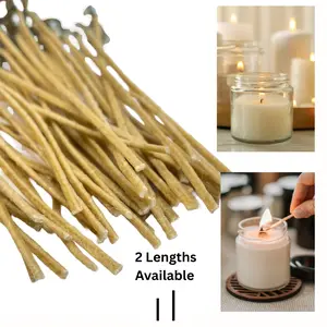 Hemp Wicks for Candle Making, Candle Wicks Set, Organic Low Smoke Natural Beeswax Hemp Core, Gift for DIY Maker, 6 or 10 Inches, Pack of 100 Wicks