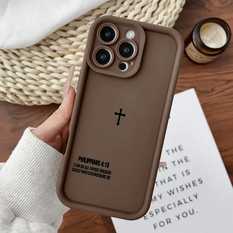 Designed for iPhone11/12/13/14/15/16/17/promax/x/xs/xr/xsmax CasePhilippians Verse Soft Durable TPU Protective Cover CASE, Accessories, Smartphone, Cellphone Protection Silicone