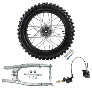 Suisuitong Dirt Bike Rear Swing Arm Swingarm & 90/100-16 Rear Wheel 1.85x16 Rim & Brake Caliper Assembly for Dirt Pit Bike Scooter Pocket Rocket Monkey Trail Bike Offroad Motorcycle 125cc-200cc