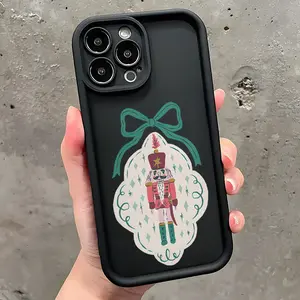 Christmas Walnut Clip Bow Phone Case, Full Coverage Anti-Drop, Fits iPhone 7/8/x/XS/XR/XS Max/11/12/13/14/15/16/17 Pro Max