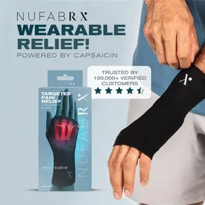 NUFABRX Capsaicin Infused Wrist Compression Sleeve for Pain Relief