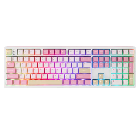 EPOMAKER TH108 Gasket 100% Wireless Full Size Mechanical Keyboard - 108 Keys, Hot Swap, South-facing, Custom Driver, RGB Backlit, Tri-Mode (USB-C, BT 5.0, 2.4GHz), ABS+PC, Creamy, for Gamers, PC/Mac/Linux Computer Accessories