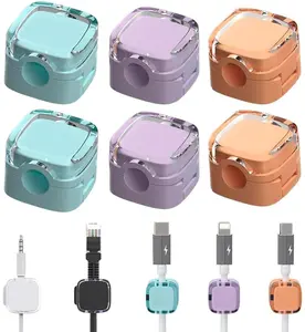 Magnetic Cable Clips, Adjustable Cord Holder Management, Adhesive Wire Keeper Organizer for Home Office Desk Phone PC Car Wall Desktop Nightstand Appliance (6-Pack Crystal Multicolor)