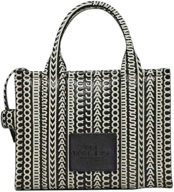 Marc Jacobs The Monogram Leather Mini Tote Bag - Black/White 2S3HTT001H03-005